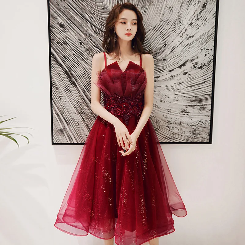 

Toast clothing new fairy temperament engagement wedding banquet atmosphere party small evening dress skirt female party dress