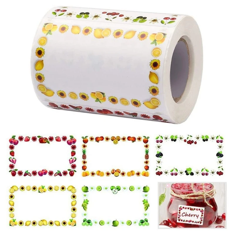 Multiple Colored Edges Name Label Stickers No Residues,Chalkboard Labels 500pcs/Roll for Students and Professional