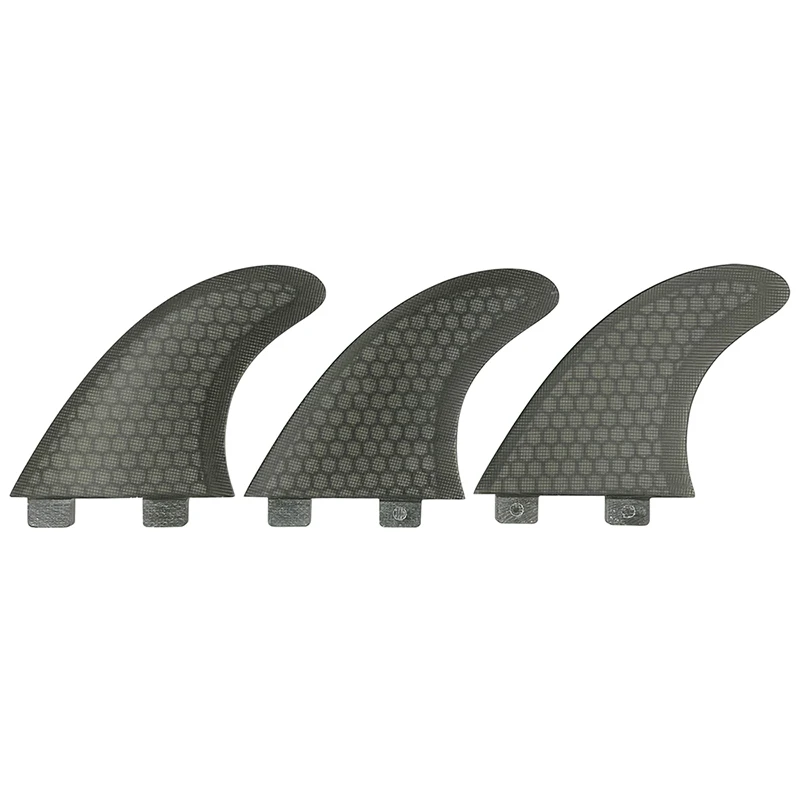 

UPSURF Sup Board Fins Double Tabs S/M/L three fins SUP fiberglass honeycomb S/M/L size Gray Color surfboard fin thruster