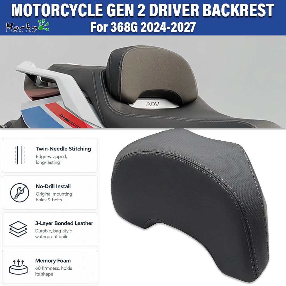 Fit For ZONTES 368G ZT368G 2024-2027 Gen 2 Driver Backrest Motorcycle Enlarged Modified Waist Support Raised Heigh Backrest Lumb