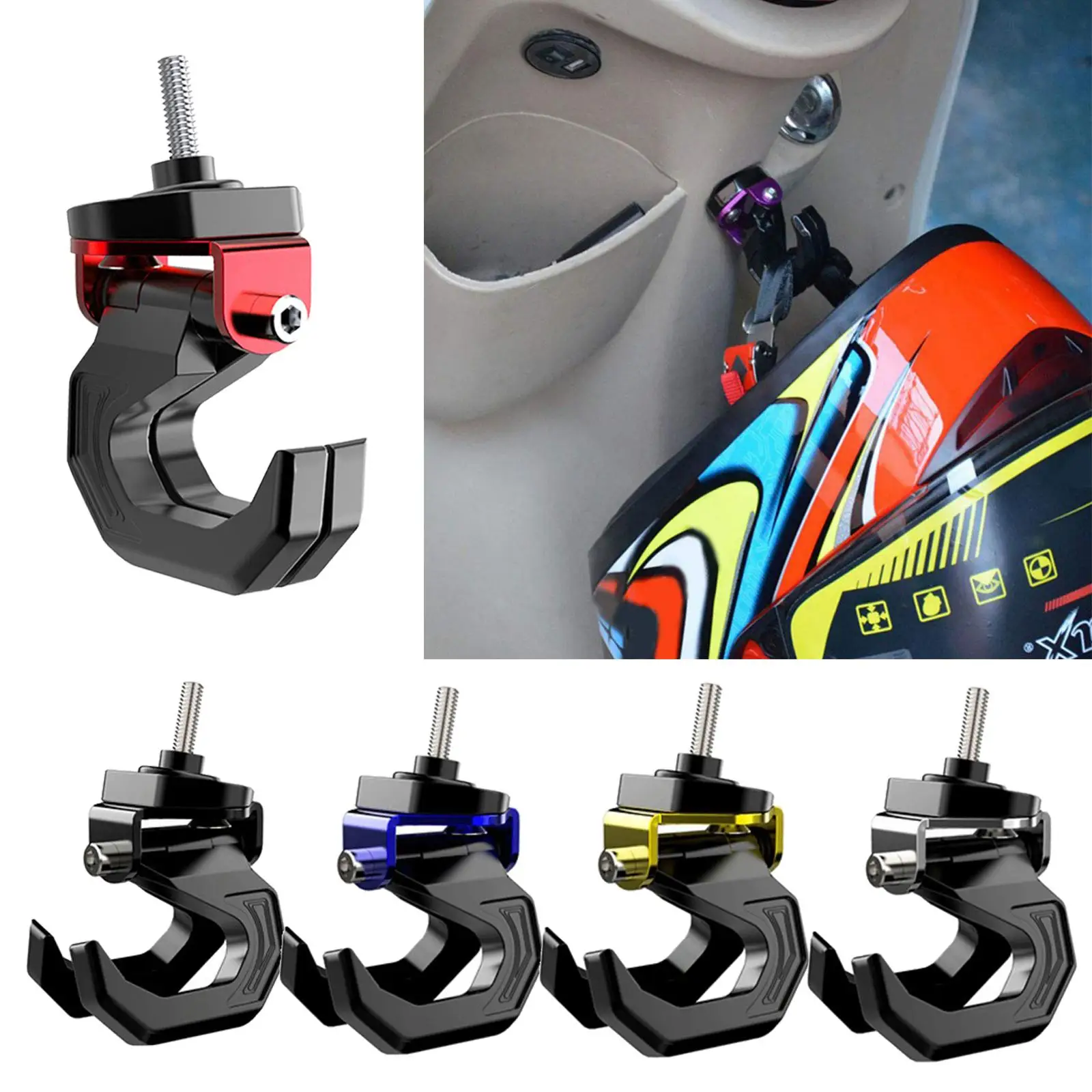 

Motorcycle Bottle Holder Hook Alloy Double Hanger Mount Universal Scooter Luggage Helmet Bag Hook for Hands Free Riding