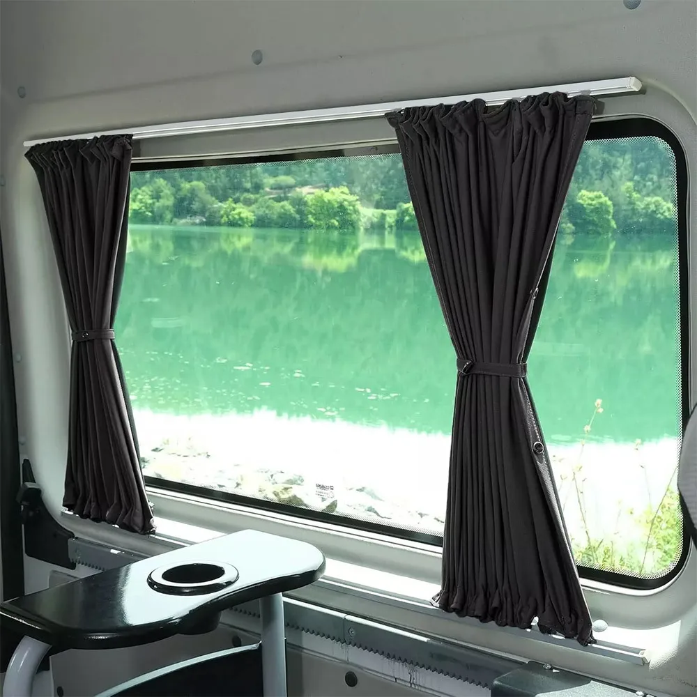Fenstervorhang-Sets für Transporter, Sonnenschutz, Seiten- und Mitteltür, Sichtschutz, UV-Schutzvorhänge für VW Transporter T5 T6 T6.1 – Detail 1