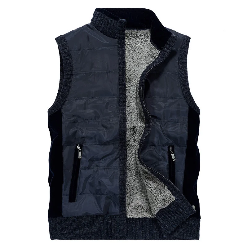 

M-3XL Sleeveles Standing Collar Sweater Vest Polyester Fabric Plus Velvet Outdoor Warm Comfortable Unisex Hiking Camping Clothes