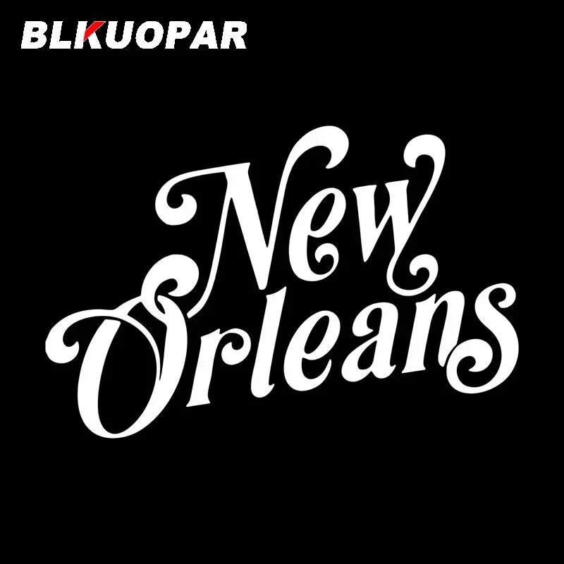 BLKUOPAR مدينة نيو أورليانز في جنوب لويزيانا الولايات المتحدة نص ليزر ملصق مائي مقاوم للماء ملصقات السيارات لوح التزلج التسمية