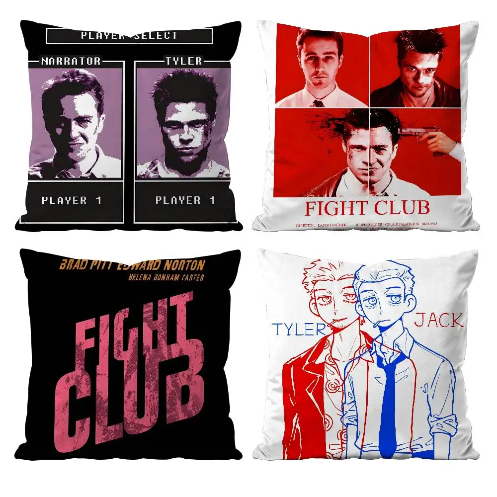 

The Movie F-F-Fight C-Club Pillow Case Anti-dustmite Pillowcase Invisible Zipper Silky Short Plush Sofa Cushion Cover