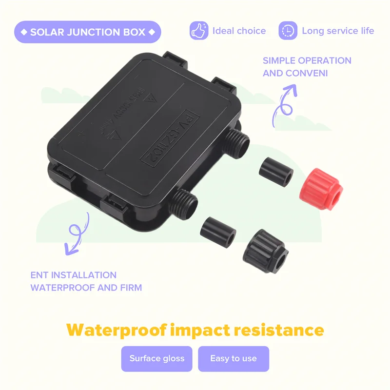 AED7-Photovoltaic Junction Box 60-1500W Waterproof IP67 For Photovoltaic Solar System Connector Accessories