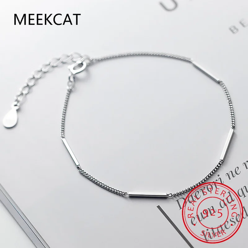 Minimalist Authentic 925 Sterling Silver Fashion Simple Chain Bracelets For Women Wedding Fine S925 Jewelry DB1023