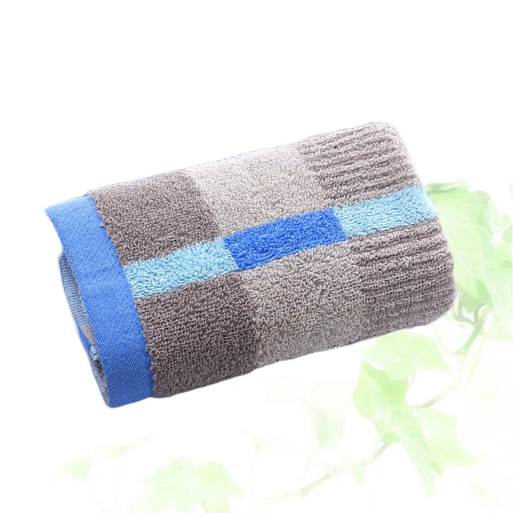 

35X75Cm Thickened Face Towel Premium Cotton Bath Towel Blue Grid Design For Bathroom Hotel Kitchen Highly Absorbent Soft