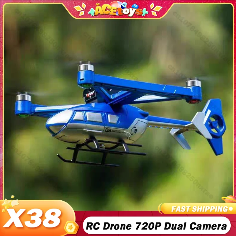 

X38 RC Drone DC135 720P Dual Camera Helicopter Obstacle avoidance WIFI FPV One-key Landing Gravity Sensing Quadcopter Christmas