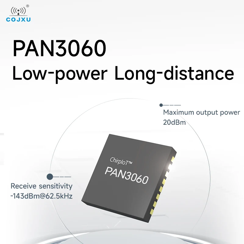 PAN3060 ChirpIoT™ LoRa Spread Spectrum Module 20dBm RF Automatic Relay Networking Low Power COJXU E290-400T20S IPEX/Stamp Hole