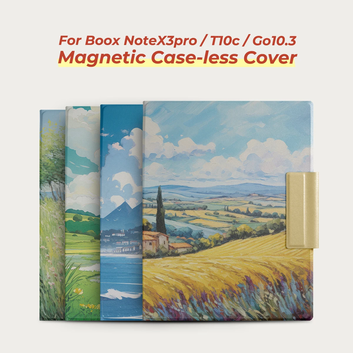 Etui magnetyczne Twosheep Landscape Illustration do Boox Go10.3 GenII Lumi NoteX3pro T10C Go 10.3 GenI z funkcją automatycznego budzenia i cienkim profilem.