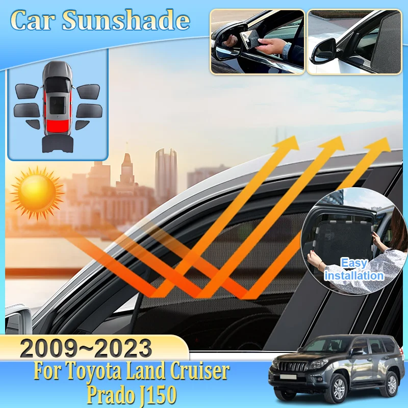

Car Mesh Sunshade For Toyota Land Cruiser Prado J150 Lexus GX 460 400 2009-2023 Visor Mesh UV Protection Privacy Car Accessories