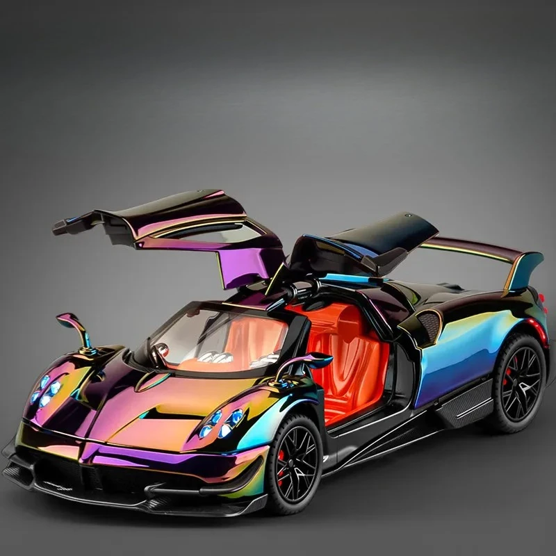 1:24 Huayra BC Hypercar Sports Car Model Toy Metal Diecast Pull Back Supercar Shock Absorption Models Gift Decoration