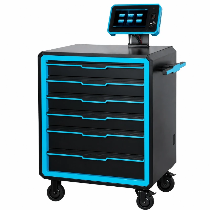 Intelligent maintenance tool cart, heavy duty movable parts cabinet with lock, auto repair workshop, hardware tool trolley