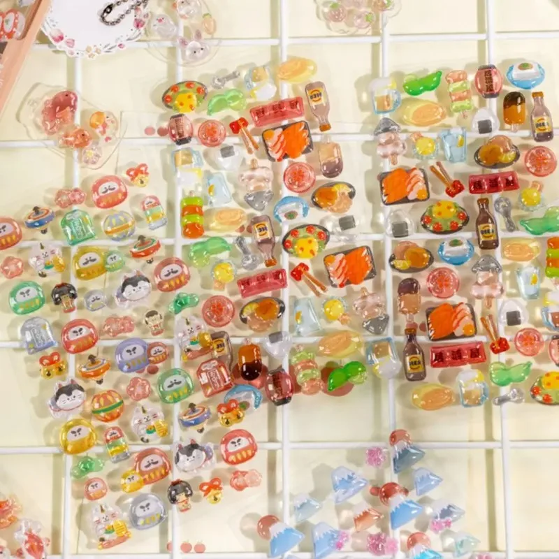 موضوع ياباني منتفخ ملصقات ثلاثية الأبعاد السوشي الحلوى الجبل ملصقات Kawaii ذهبية ملونة شارات صغيرة DIY بها بنفسك زخارف الكمبيوتر المحمول #1