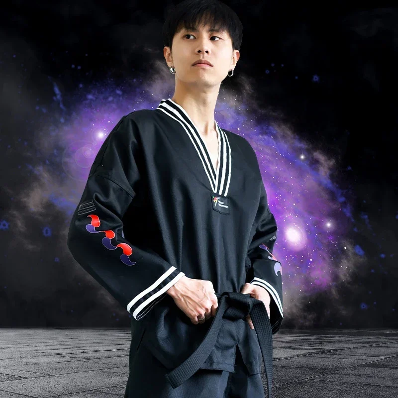 Korea Taekwondo Uniform V-Neck Dobok Uniforms Tae Kwon Do MMA Martial Arts Karate Half Sleeve Long Sleeve Karate Clothing