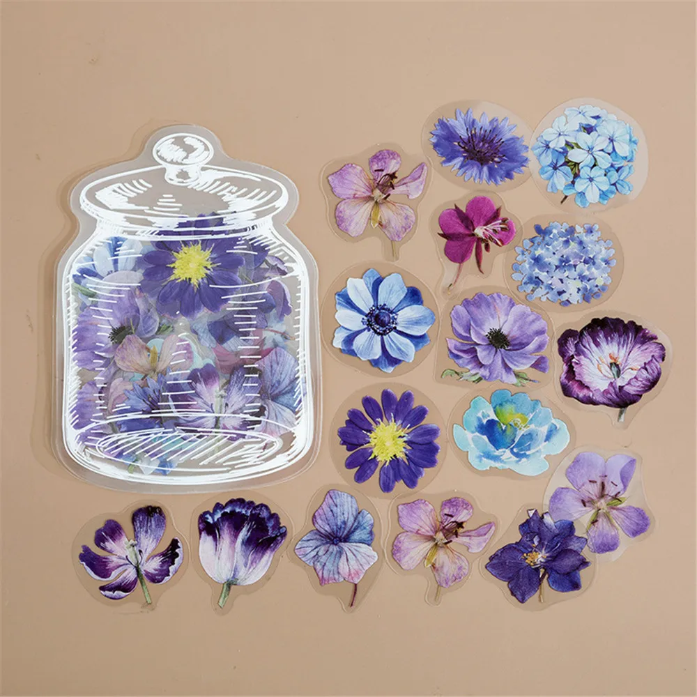 35pcs Pet Transparent Decorative Stickers Bookmark Stickers Multipurpose Scrapbook Decor Stickers Diy Dried Flower Specimen Clip