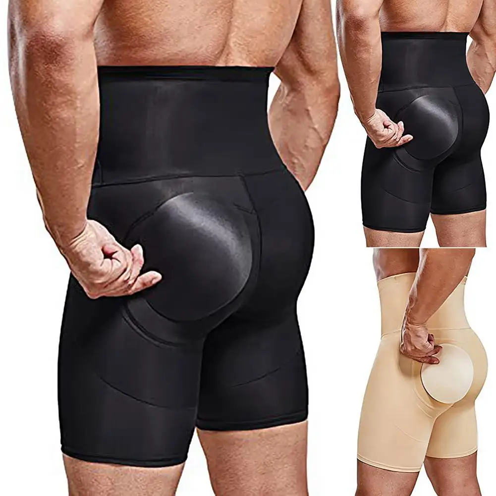 

Seamless Underwear High Waist Men's Butt Lifter Shorts with Removable Pads Hip Enhancer Slimming Shapewear for Booty Lift Men