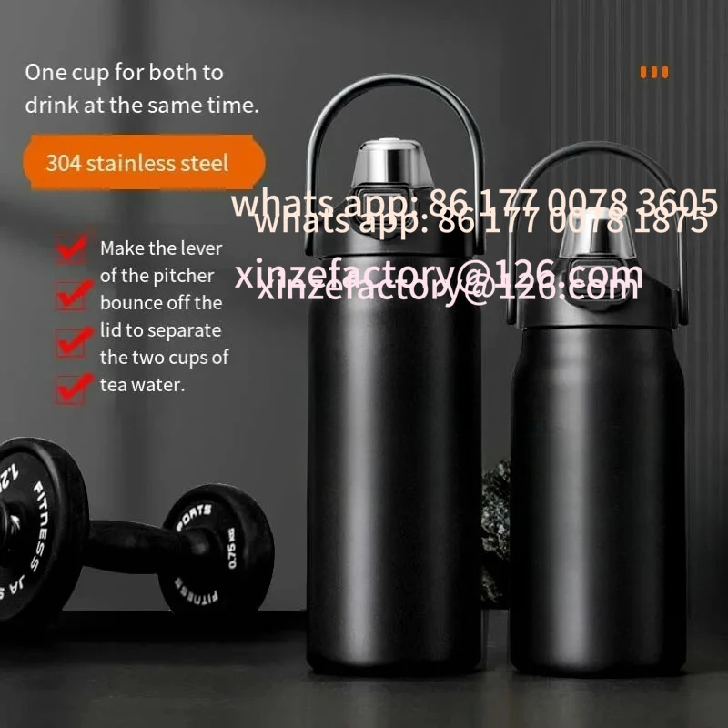 

Customizable Stainless steel large capacity sealed double drinking cup insulated ice tire insulated kettle black matte