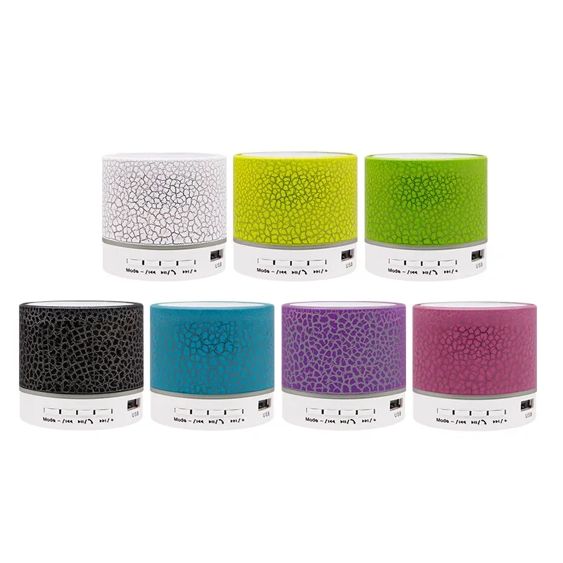 Stereo Wireless Bluetooth Speaker AUX Input Handsfree Small HD Sound Soundbox Dazzling Crack LED Subwoofer Music Player Boombox