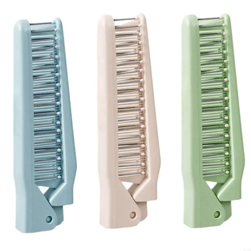 U0DE 휴대용 여행 헤어 브러시 포켓 헤어 빗 양방향 마사지 헤어 빗