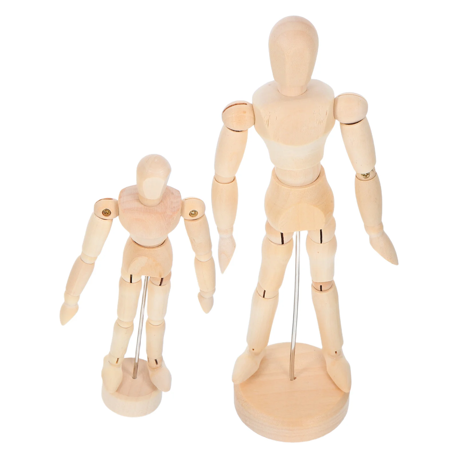 

2Pcs Wooden Human Figure Articulated Structure for Artists Movable Joints Life Drawing Modeling Practice Easy to Paint Natural