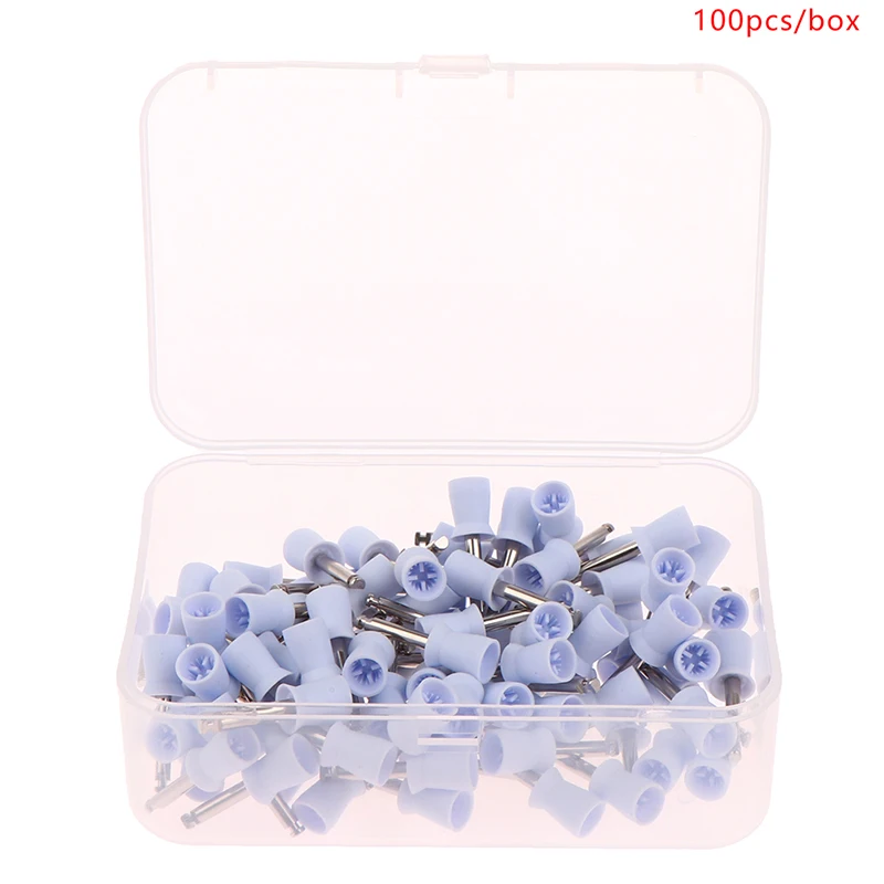 100Pcs Dental Polishing Cup Latch Type Rubber Tooth Polish Polishing Brush Prophy Cup For Low Speed Handpiece Oral Hygiene