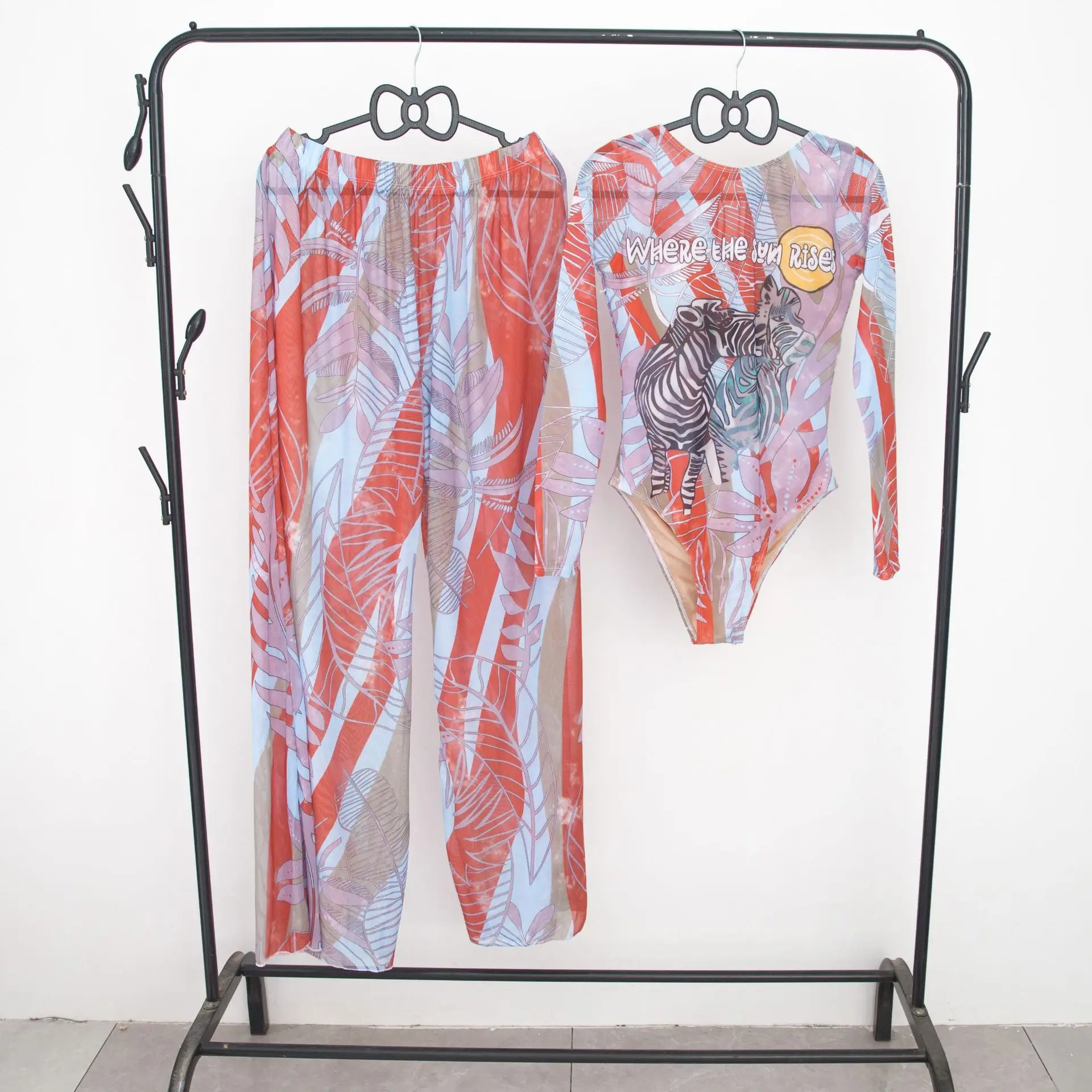 Conjunto de traje de baño de bikini de una pieza, pantalones talla única más grande