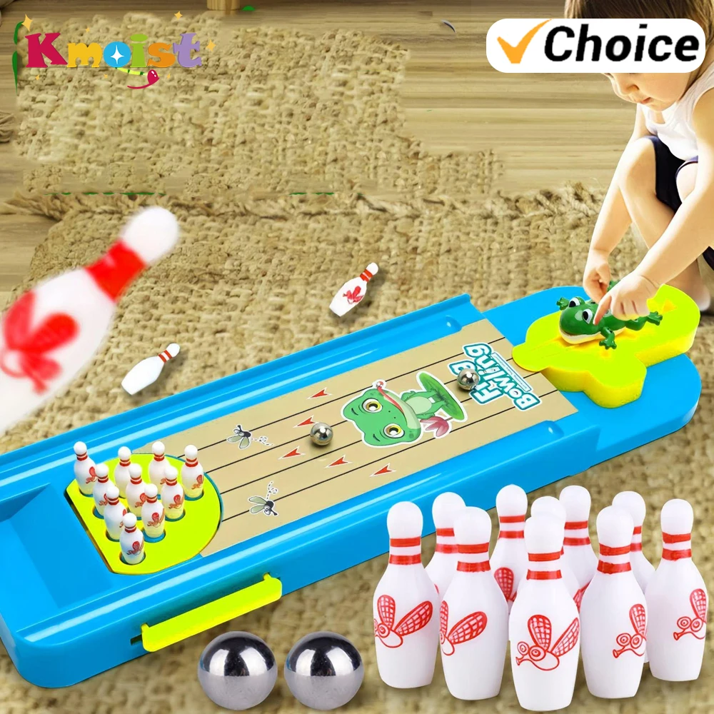 

Montessori Educational Toys Children Mini Frog Bowling Desktop Interactive Games Launch Pad Indoor Desktop Toy Parent-child Gift