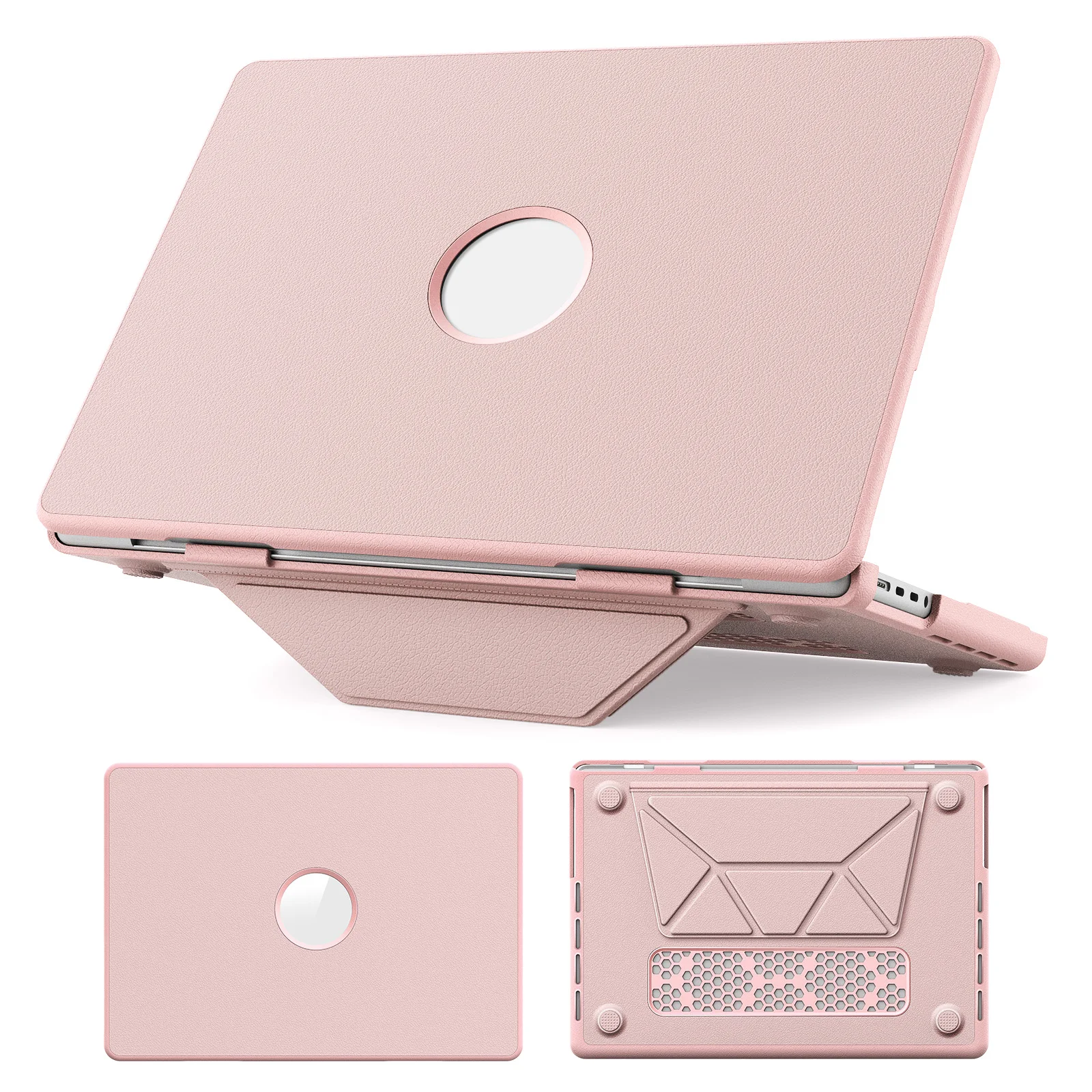 Cut Logo Stand Laptop Case For Macbook Pro 14 Case M5 2025 for Macbook Air 13 Case M4 15 in funda Mac Book M1 M2 M3 Pro 16 Cover