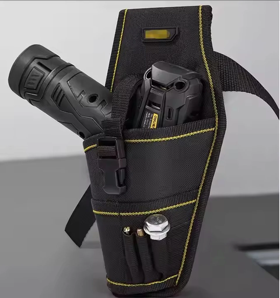 

Кобура для дрели, сумка для инструментов, небольшая поясная сумка для инструментов, 4 кармана, сумка для инструментов, органайзер для инструментов для электриков, строителей WH068