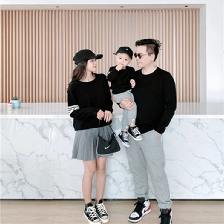 Vincent Korean Parent-Child Clothing Parent-Child Short Long-Sleeved Parent-Child Clothing Mother-Daughter Clothing Autumn Win