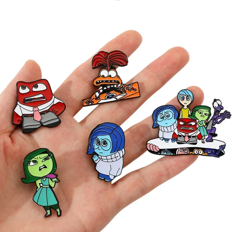 

Disney Enamel Brooch Inside Out 2 Cartoon Joy Sadness Anger Disgust Fear Anime Figures Lapel Pin Jewelry Metal Badge Kids Gifts