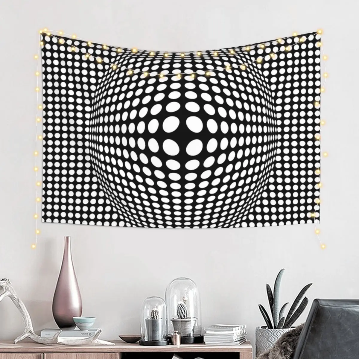 Black And White Victor Vasarely Style Optical Illusion Tapestry Decor Home Decor For Room Home Decorators Tapestry