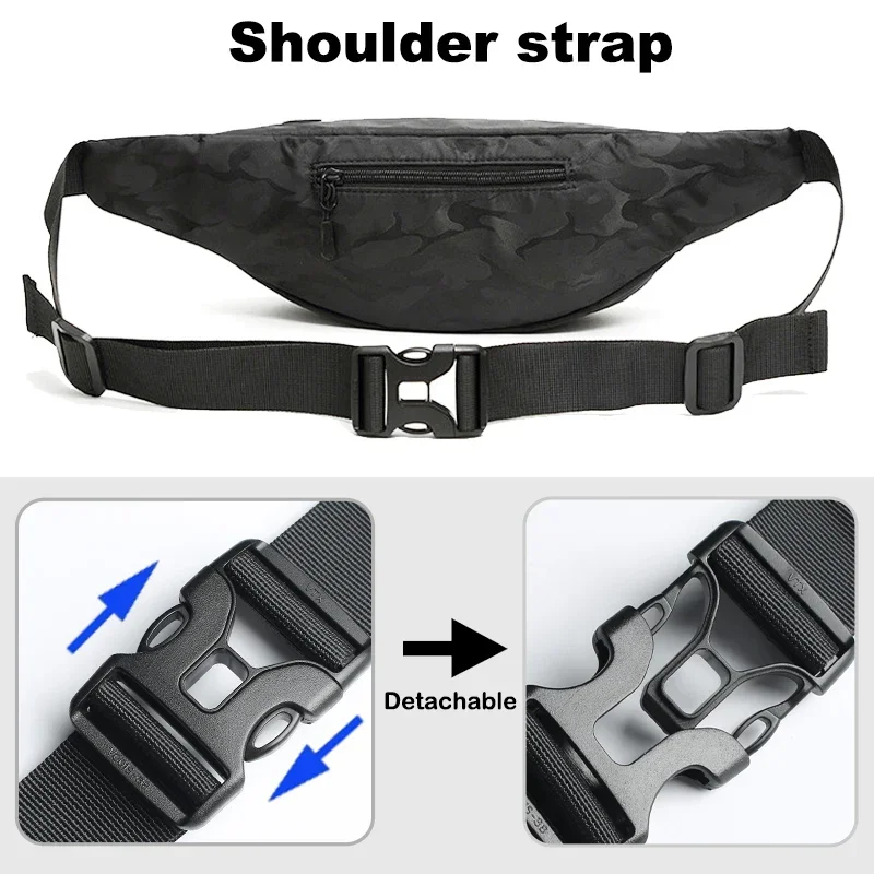 New Man Belt Pouch Multifuctional Waterproof Casual Waist Bag For Men 7.9 Inch iPad Male Fanny Pack Sling Bag For Outdoor Sports