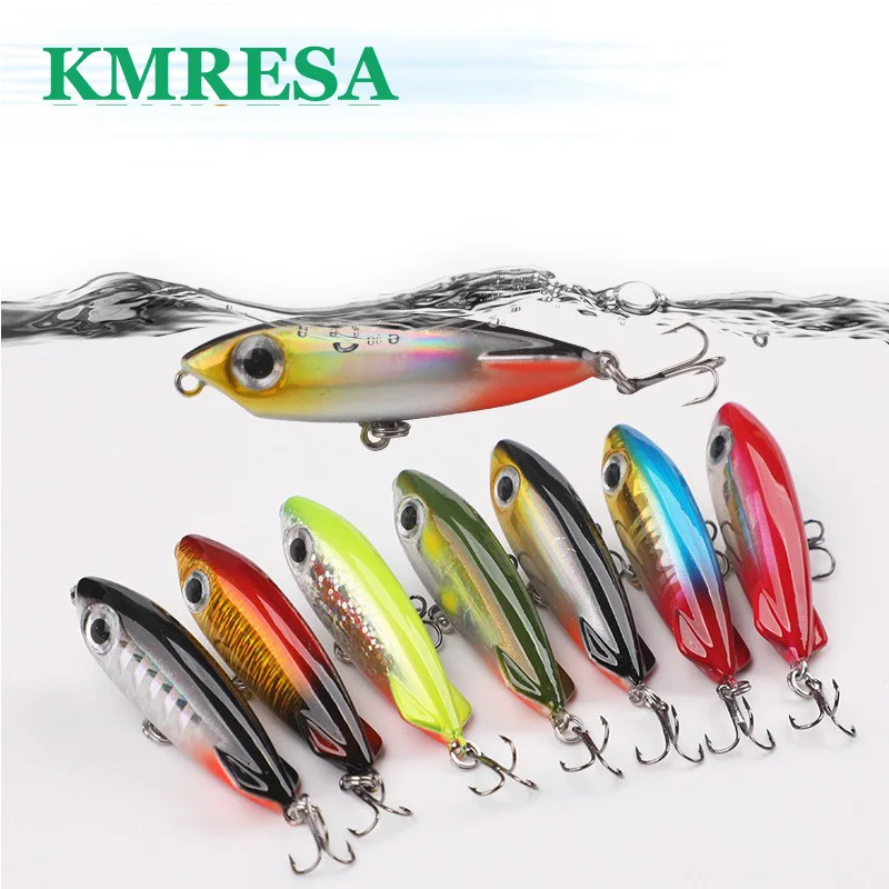 1 pièces crayon d'eau supérieure leurre de pêche 5 cm 3.1g flottant chien marche Wobblers attirail artificiel dur appât avec pour bar