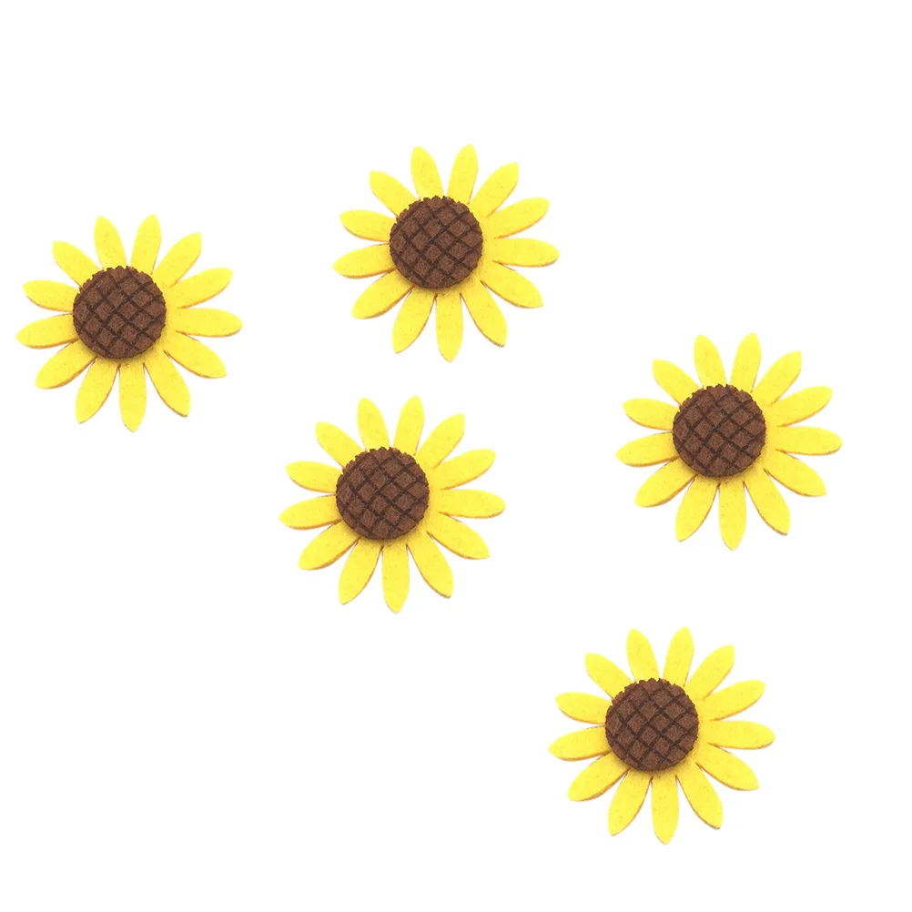 

36 шт. брошь с подсолнухом из нетканого материала, аксессуар для женской одежды, шарф, свитер, декор, ромашка, корсаж, цветок, наклейка, сделай сам, ремесло
