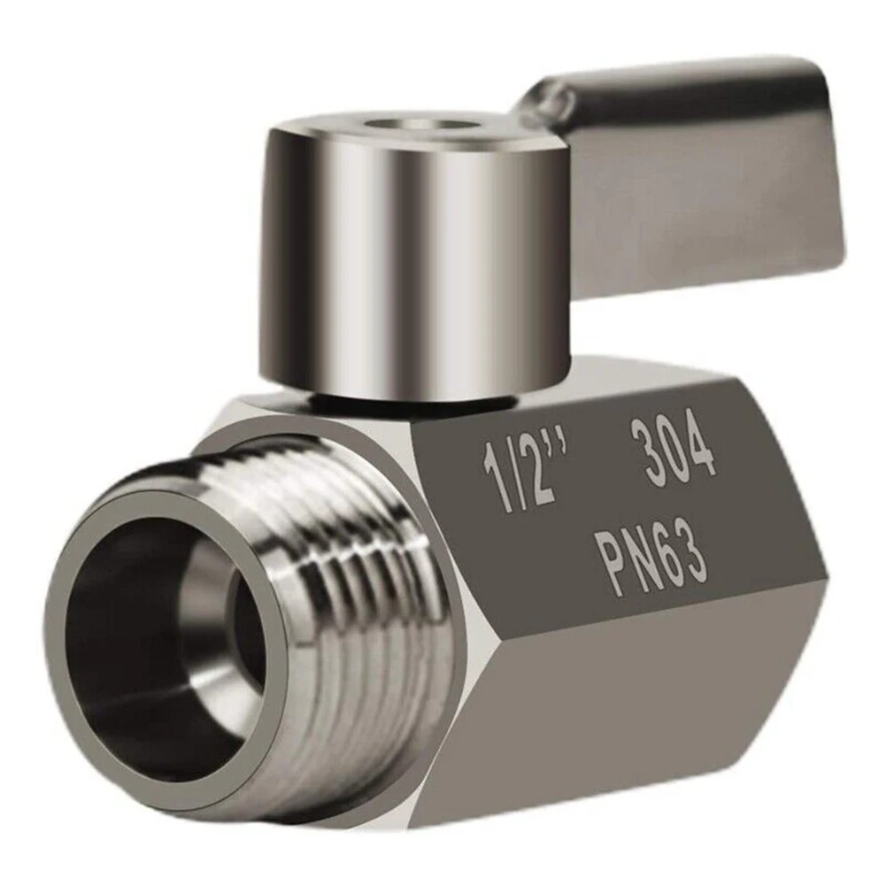 304 Stainless Steel Ball Valve 1/2 Inch Female X Male NPT Thread 50mm Long Shower Head Stop Valve Home Bathroom Parts