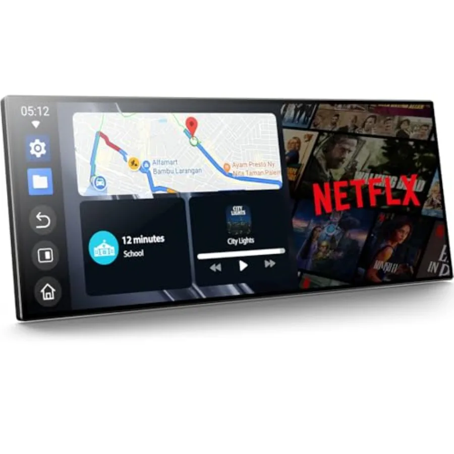 

11'' Wireless CarPlay Screen for Car Built-in Netflix YouTube Apps Portable Touchscreen Car Stereo with Android Auto Backup Cam