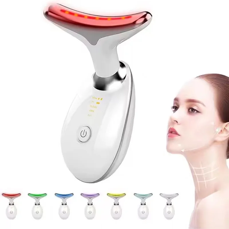 New 7-in-1 neck tightening device EMS intense pulsed light neck lifting massager and facial wrinkle reduction