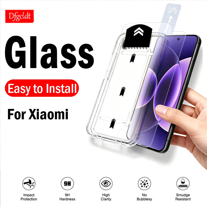 

1-2Piece Tempered Glass for Xiaomi 17 Pro Max 17 15 14 13 Easy Install Screen Protector Auto-Dust Removal Kit Protective Film