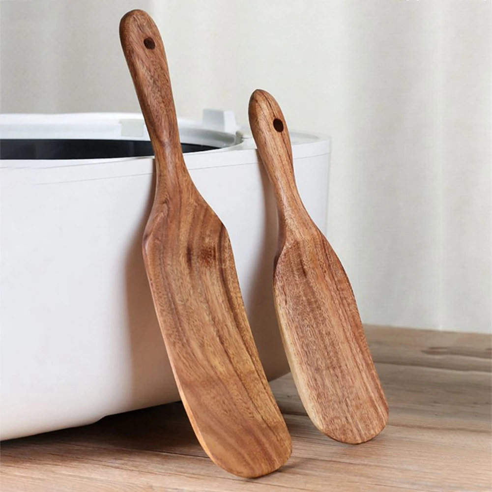 Contracted Acacia Wood Turner New Wooden Long Handle Sauce Spatula Family Durable Cooking Wooden Shovel Kitchen Mixing Tools