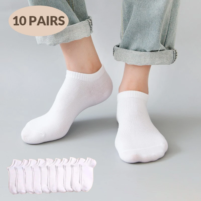 

10 пар повседневных носков-лодочек унисекс, удобные мужские и женские носки, короткие однотонные носки-лодочки, дышащие носки для мужчин и женщин