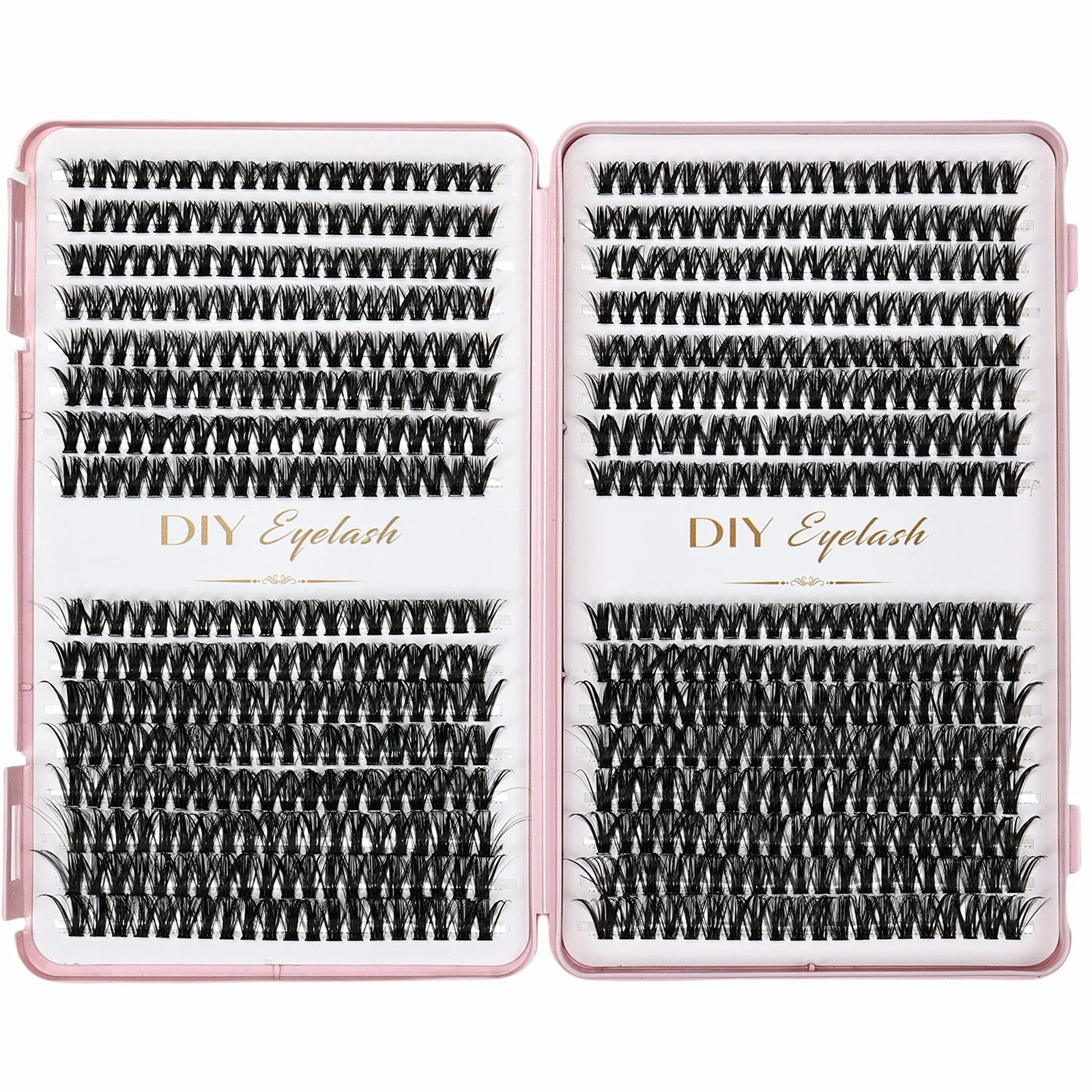 640 Stück Cluster-Wimpern 10-14mm Einzelwimpern Natürlicher Look Gemischtes Set DIY Wimpernverlängerung Volumen-Wimpernbündel für Anfänger – Detail 6