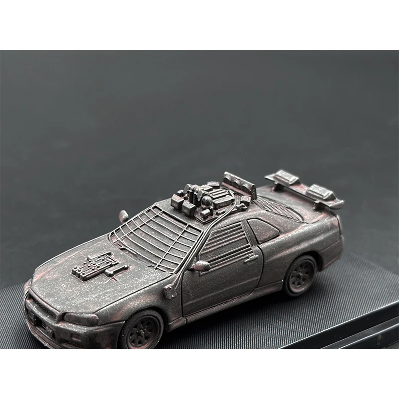 SH 1:64 Skyline GTR R34 Doomsday Wasteland Diecast Diorama Model Collection Miniature Carros Toys Stance Hunters