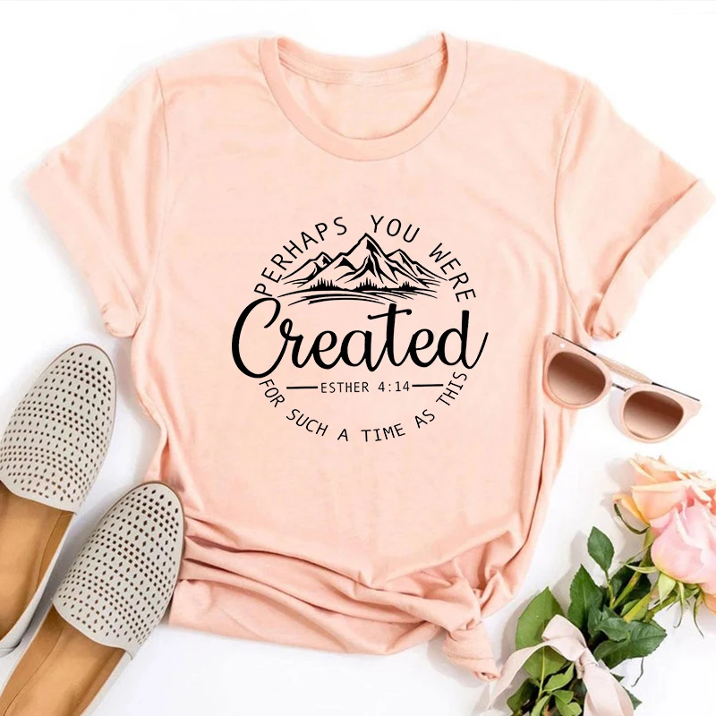 Perhaps You Were Created Shirt Christian Shirts 4:14 Shir Faith Clothing Women Christian Clothing Aesthetic Tops for Women L