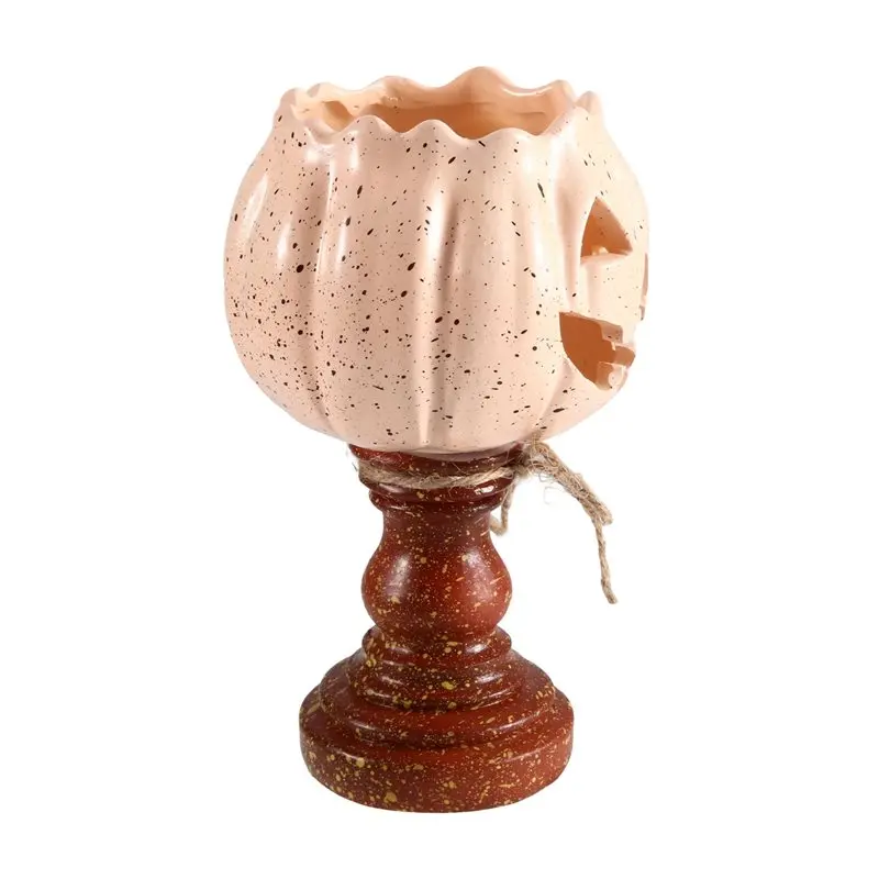 ABLN-Tea Light Holders White Pumpkin Tealight Candle Holder Rustic Farmhouse Style For Halloween Thanksgiving Fall Decorations