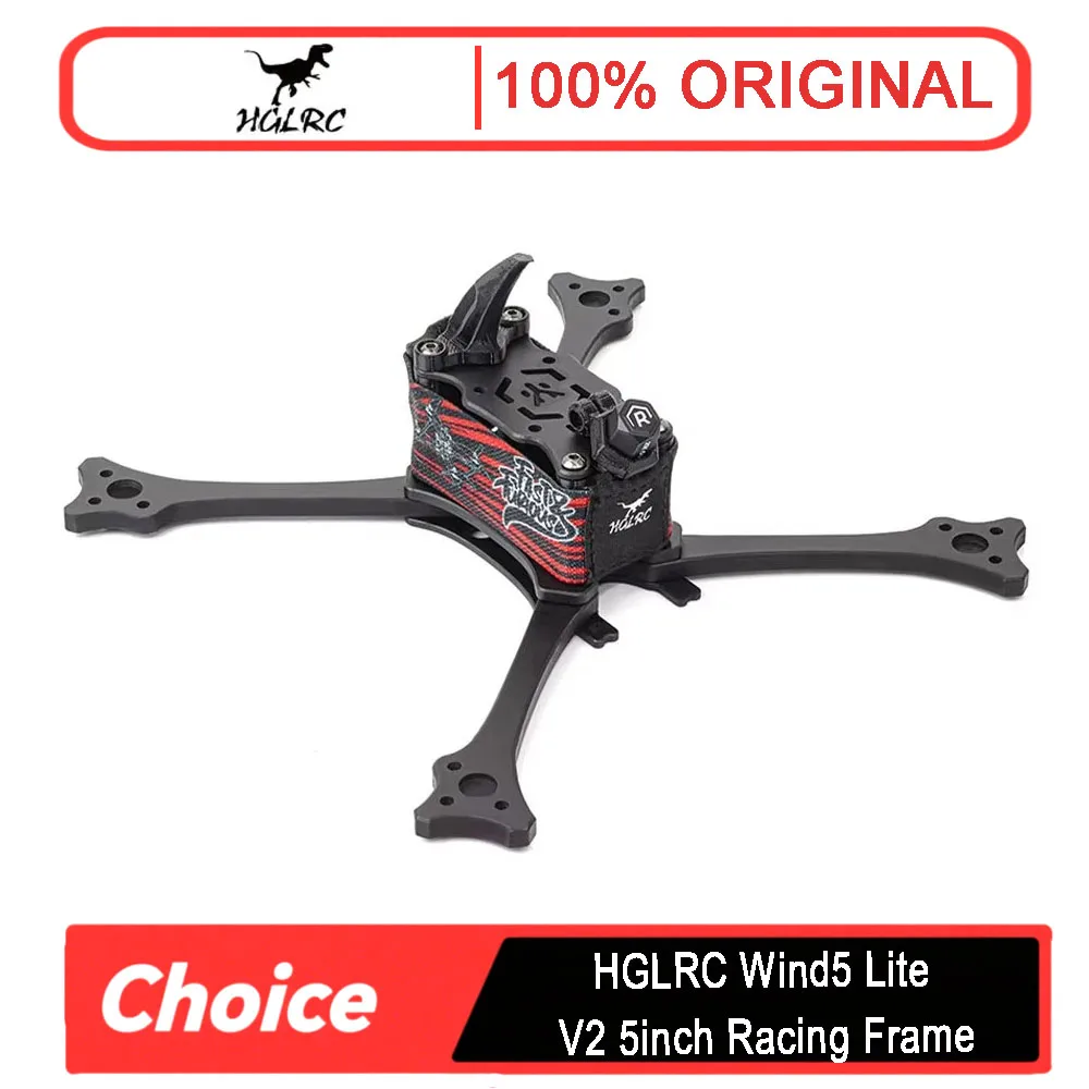 

HGLRC Wind5 Lite V2 5inch FPV Racing Frame - 195mm Wheelbase Toray-T700 Spray Paint for RC FPV Racing Freestyle Drone