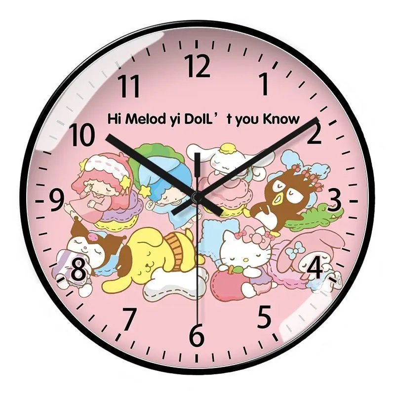 Jam Dinding Kreatif Melody Sanrios Kawaii Jam Senyap Sederhana Modis Lucu Dekorasi Ruang Tamu Kamar Tidur Kreativitas Kartun