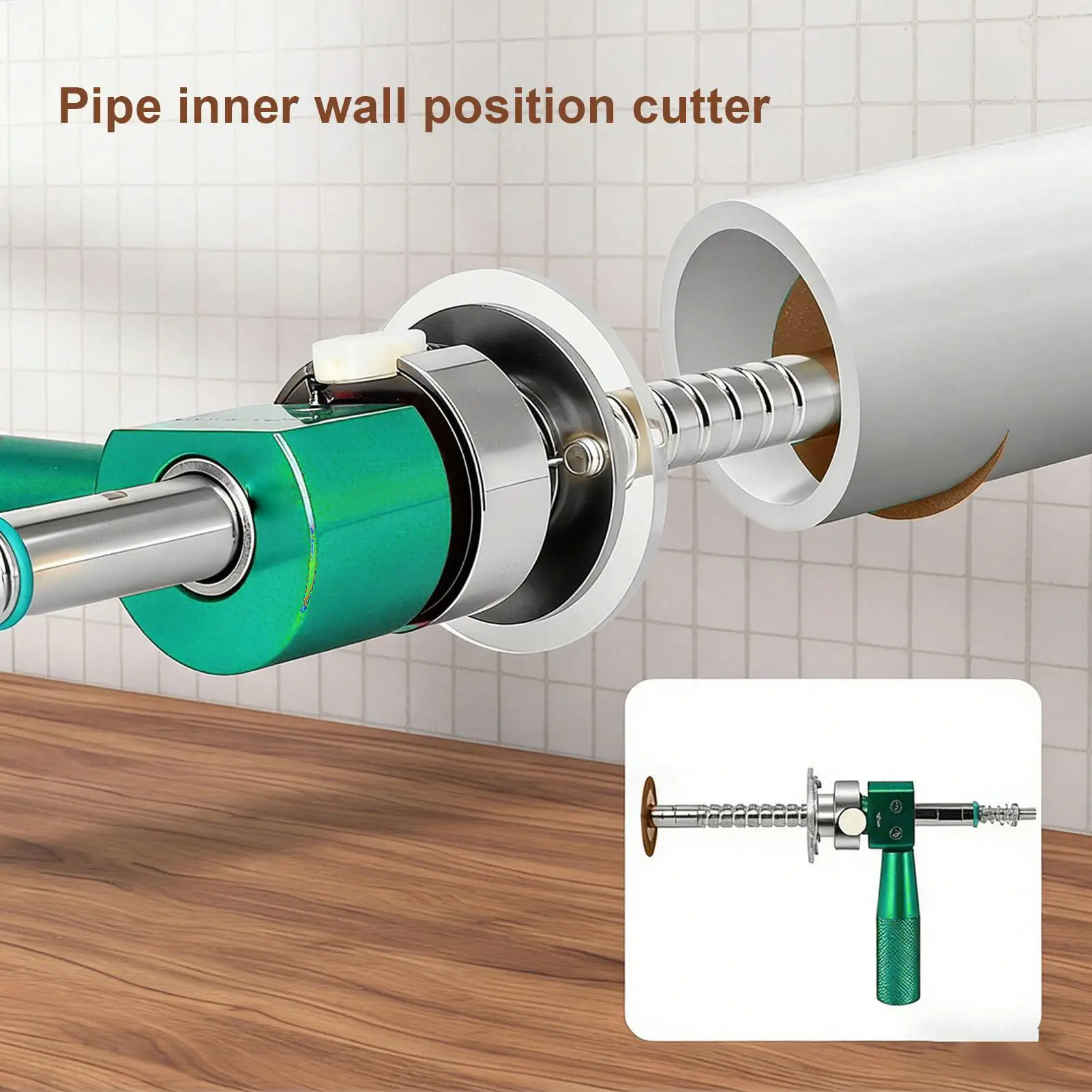 Internal Pipe Cutter for PVC Pipe Stainless Steel Plumbing Internal Cutting Tool with Diamond Grit Cutting Adjustable